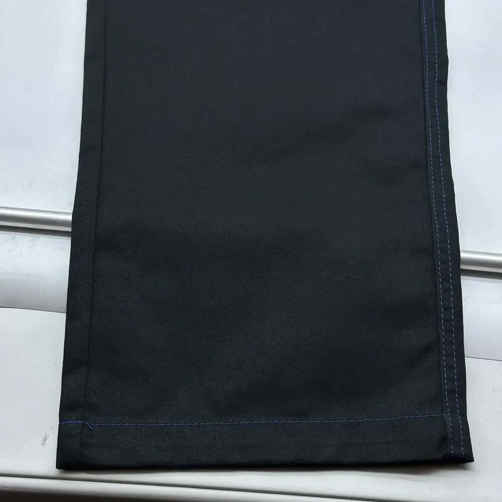 True Religion Size 34 Jet Black Pacific Blue Stitch Flap Baggy Cargo Pants NWT